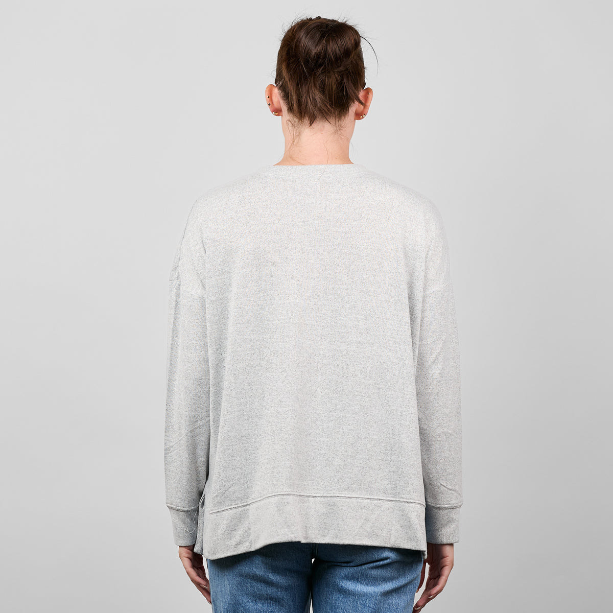 Side Split Jersey Crewneck