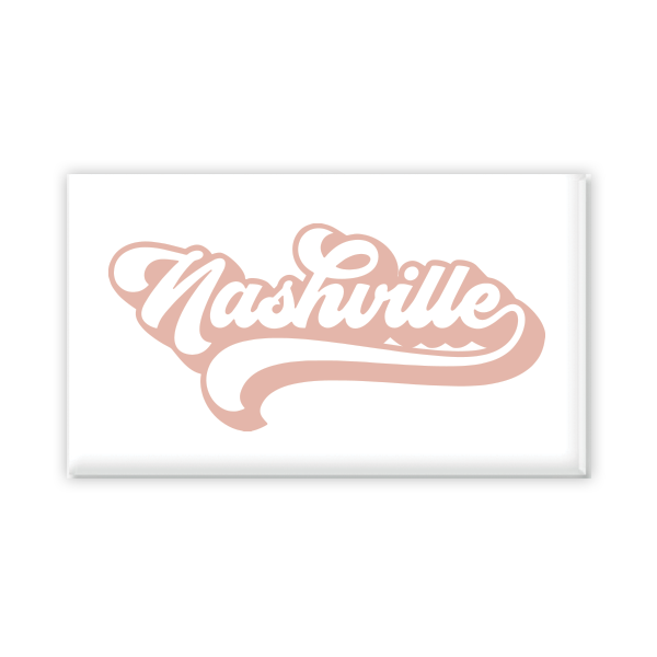 Pink Script Nashville Magnet