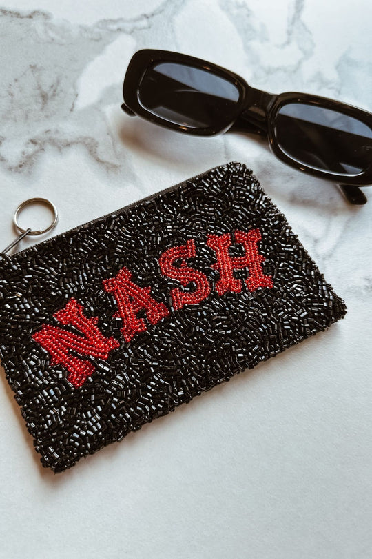 Beaded Coin Purse - NASH Western [Black/Red]