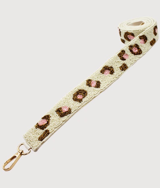 Leopard Beaded Bag Strap