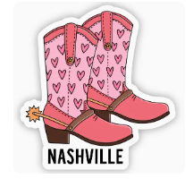 Nashville Heart Boots Sticker