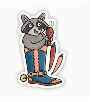 Raccoon in Boots Sticker