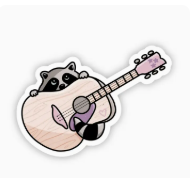 Raccoon Guitar Sticker
