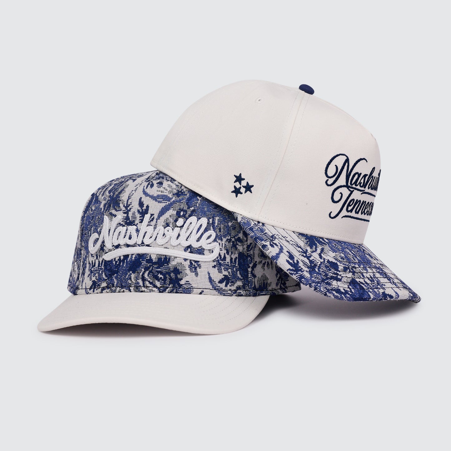 Blue Floral Script Snapback