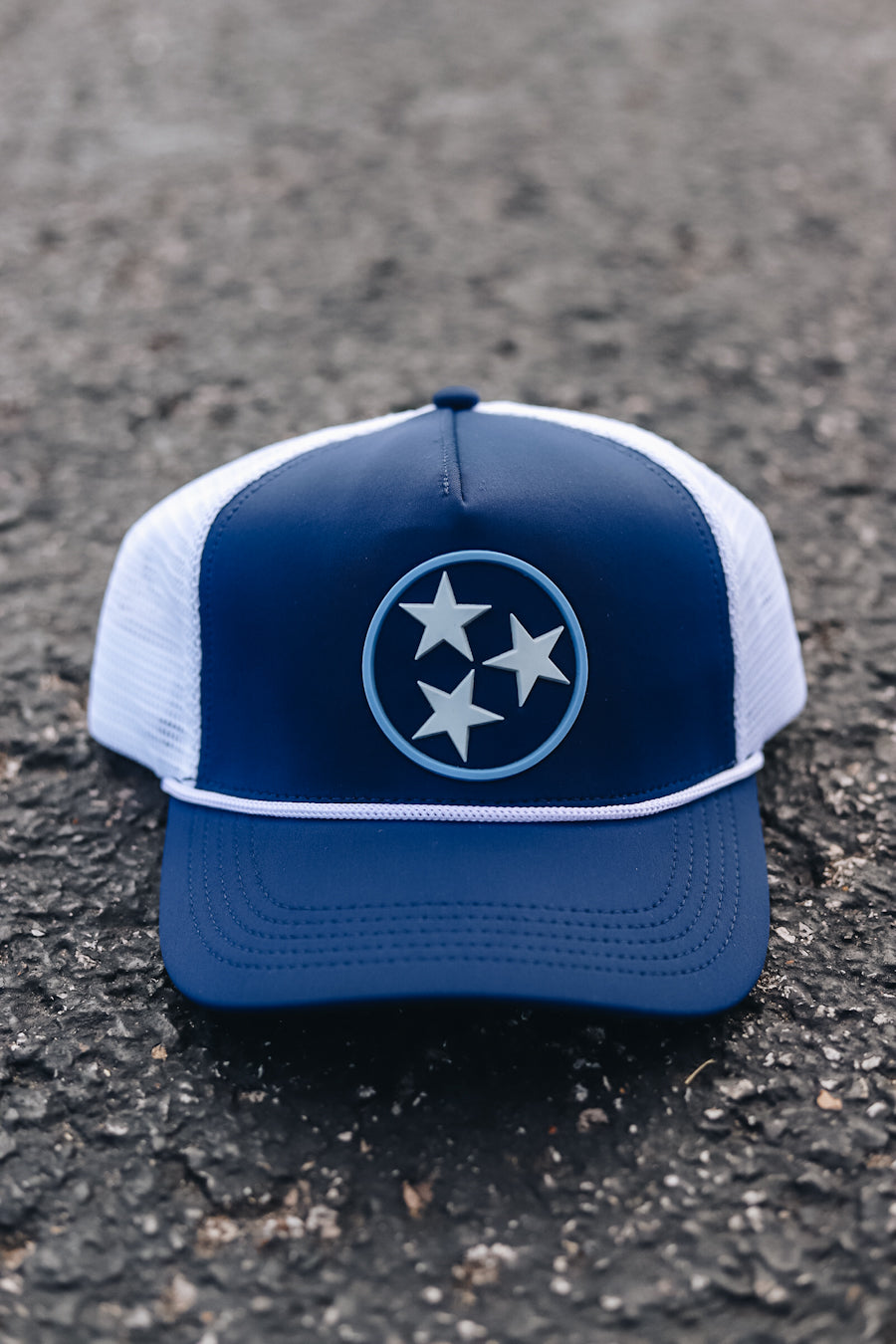 Neoprene Rope TriStar Trucker [Navy/White/Blue] – The Nash Collection