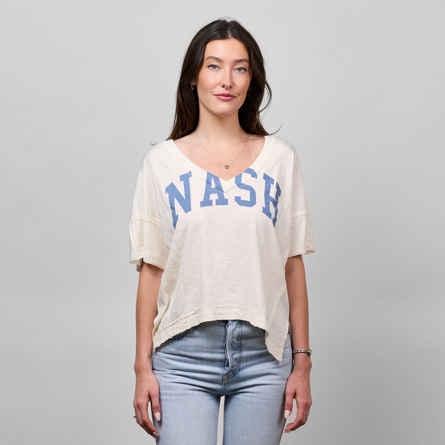 NASH V-Neck Tee [White/Blue]