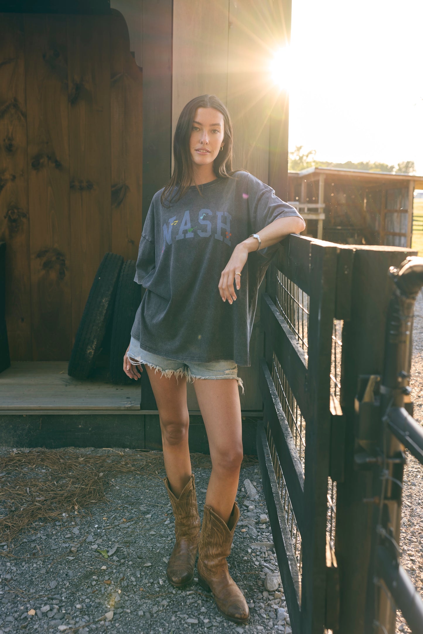 Nash Music Oversized Tee [Charcoal]
