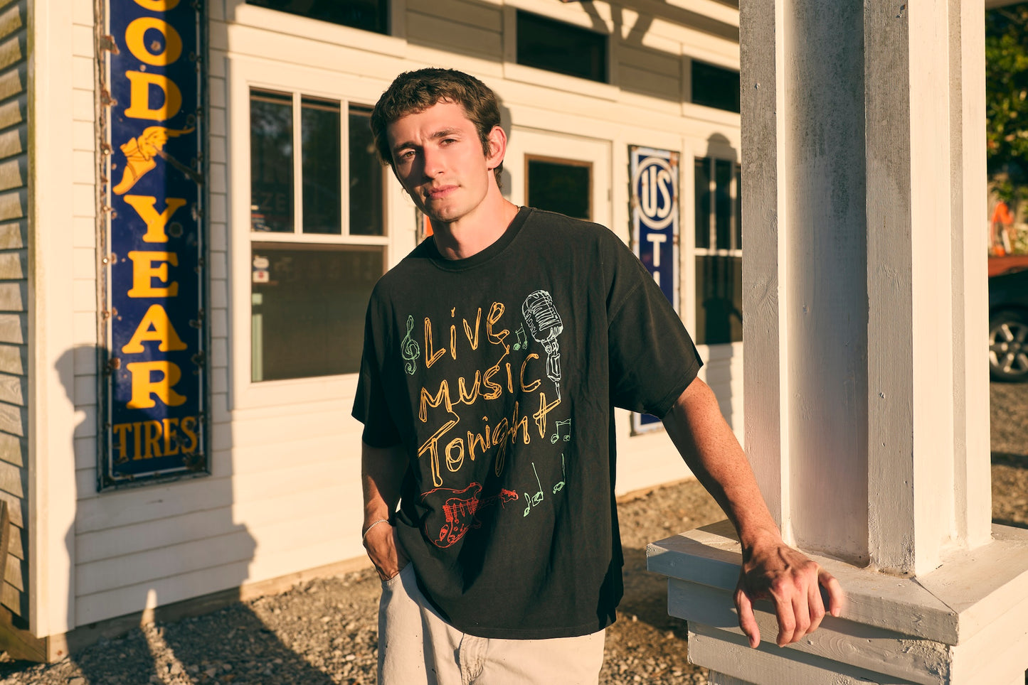 Live Music Oversized Tee [Black]