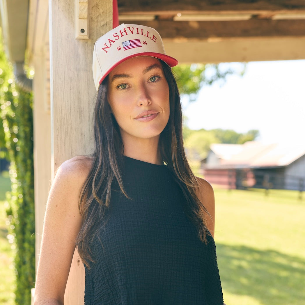 Nashville Flag Snapback [Cream/Red]