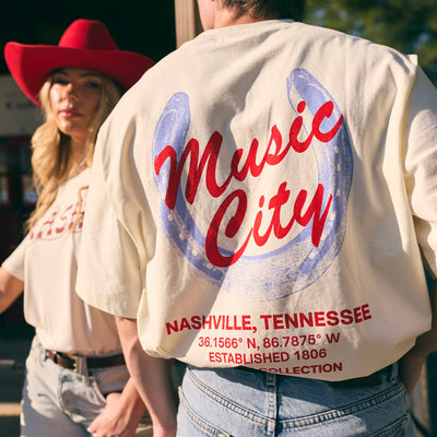 Music City Horseshoe Oversized Tee [Cream]