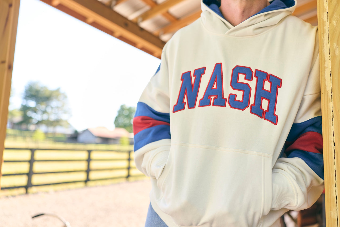 NASH USA Hoodie [Off White/Red/Blue]