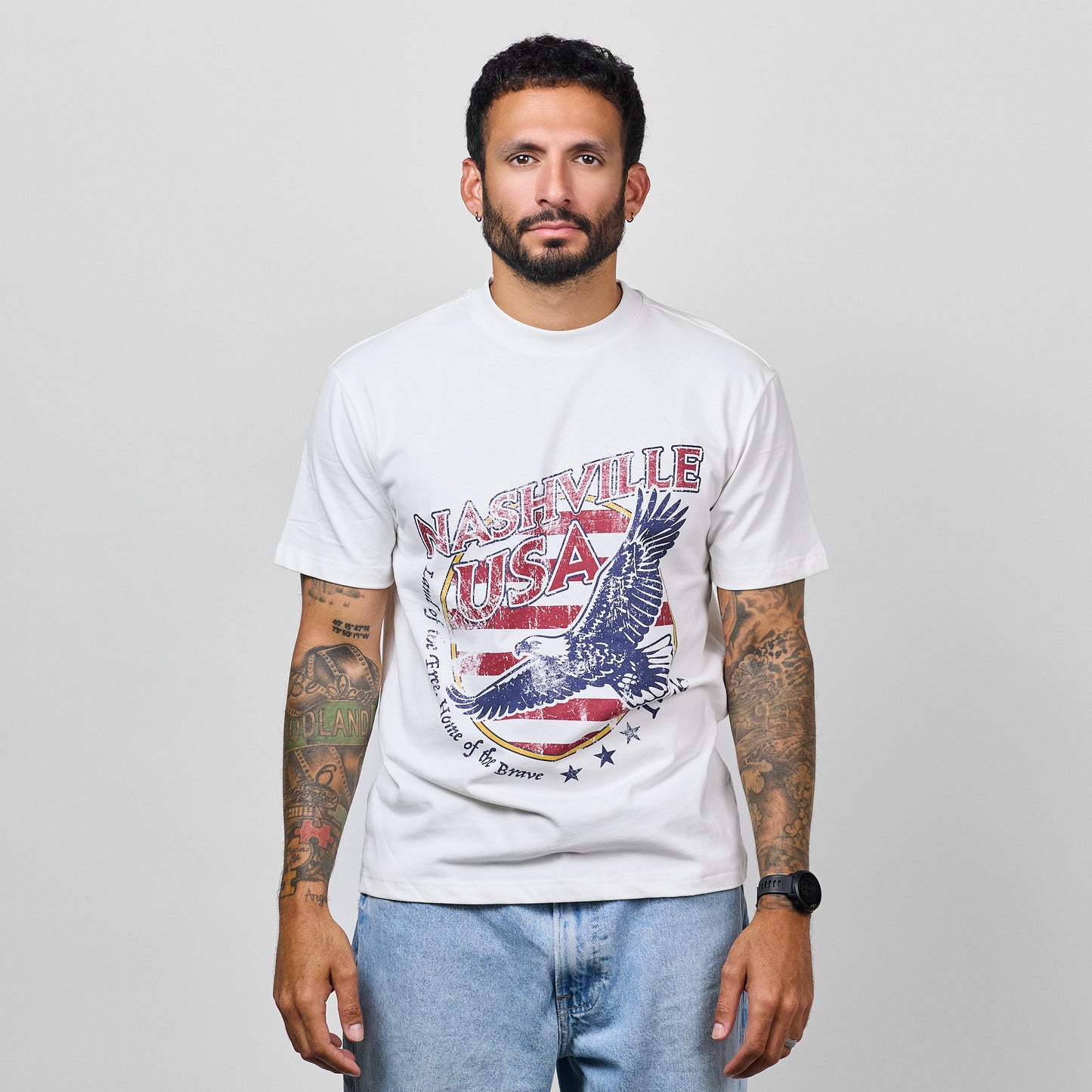 Nashville Eagle Flag Basic Tee [White]