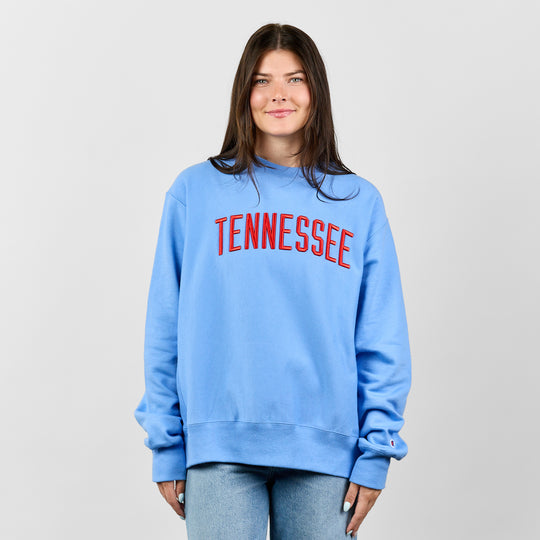 Tennessee Champion Reverse Weave Crew [Light Blue/Red]