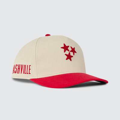 TriStar Chain Stitch Snapback [Red/Cream]