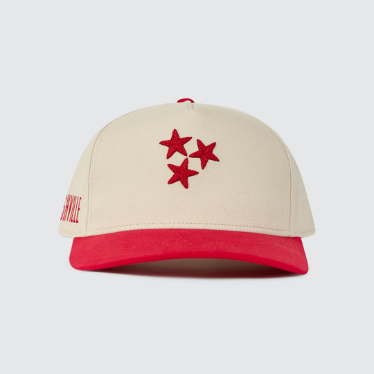 TriStar Chain Stitch Snapback [Red/Cream]