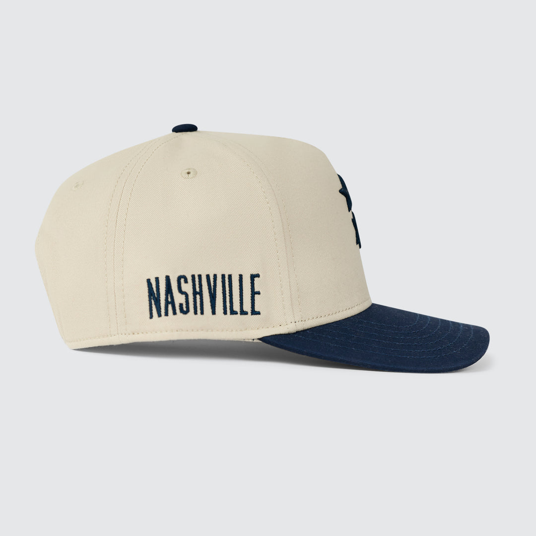 TriStar Chain Stitch Snapback [Navy/Cream]