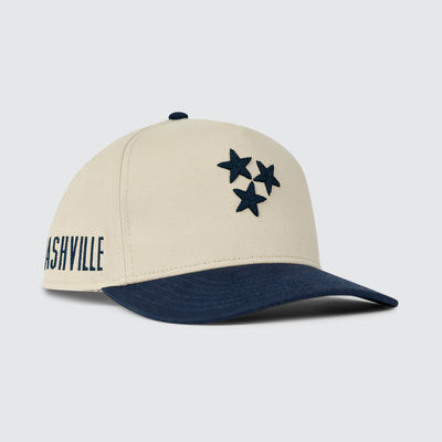 TriStar Chain Stitch Snapback [Navy/Cream]