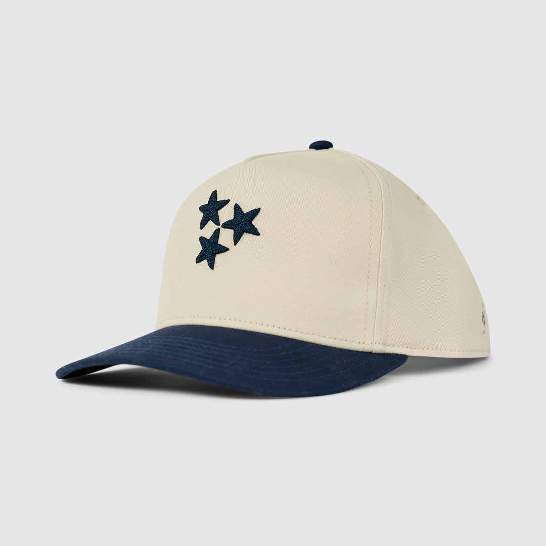 TriStar Chain Stitch Snapback [Navy/Cream]