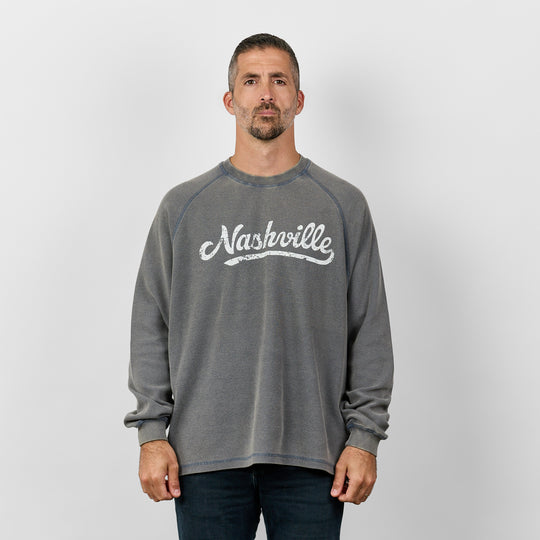 Nashville Waffle Raglan Long Sleeve [Blue Gray]