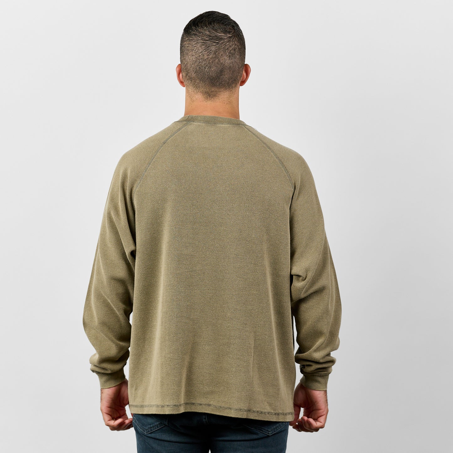 Nashville Waffle Raglan Long Sleeve [Green Gray]