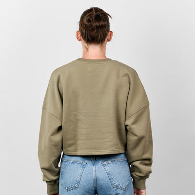 Remi Cropped Crewneck [Olive/Camo]