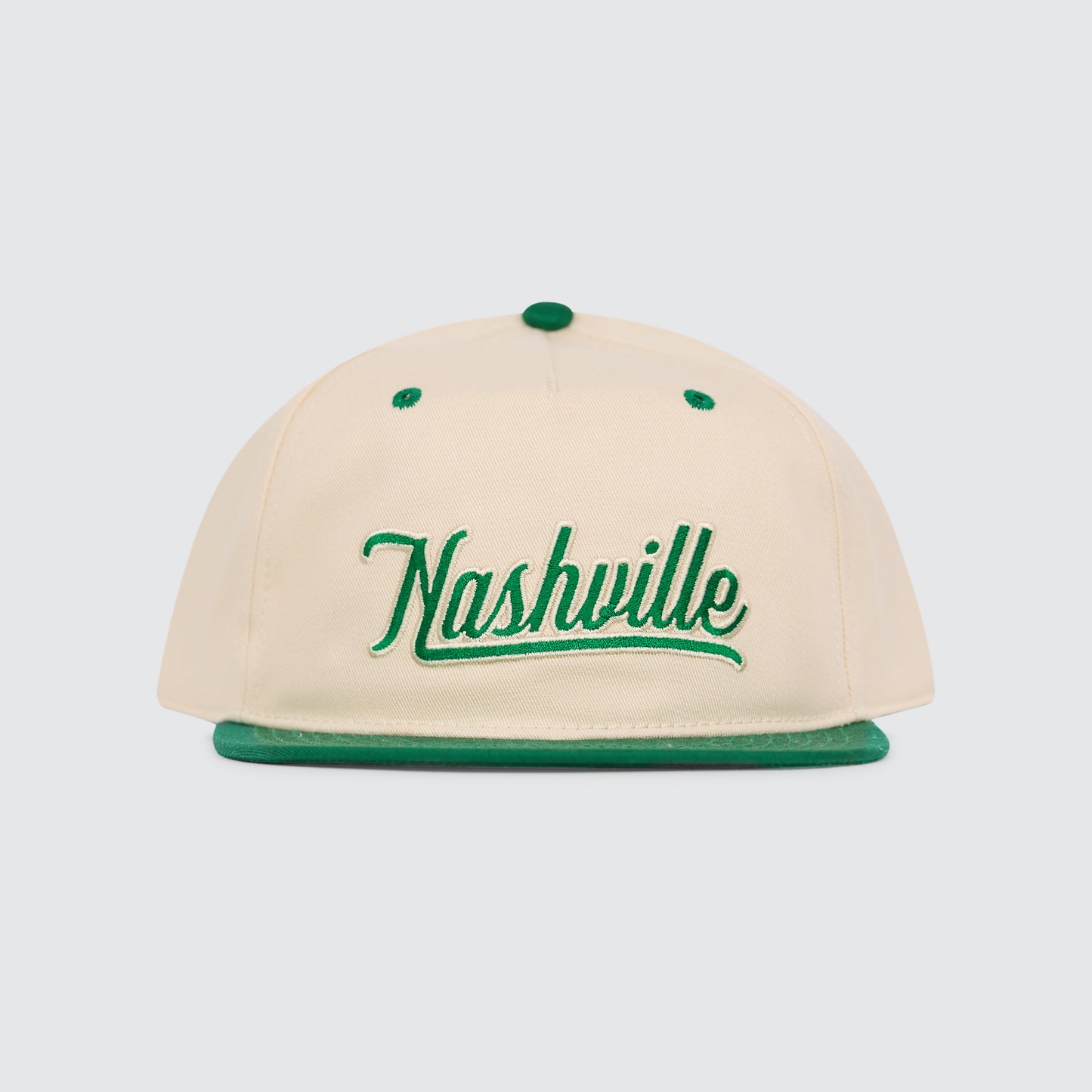 Nashville Script Flatbill [Off White/Green]