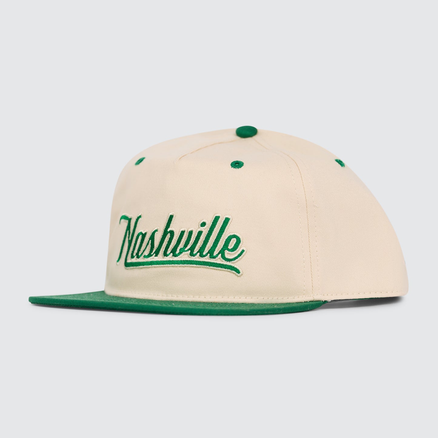 Nashville Script Flatbill [Off White/Green]