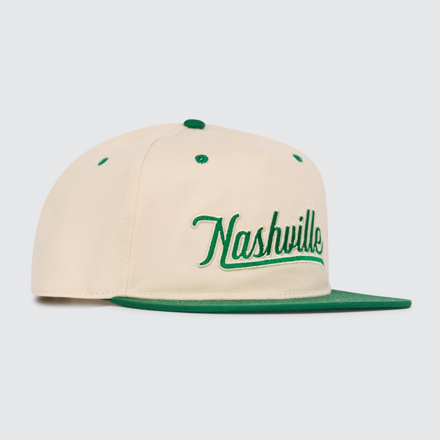 Nashville Script Flatbill [Off White/Green]