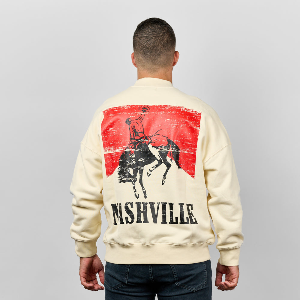 Nashville Buckin' Reds Crewneck [Bone]