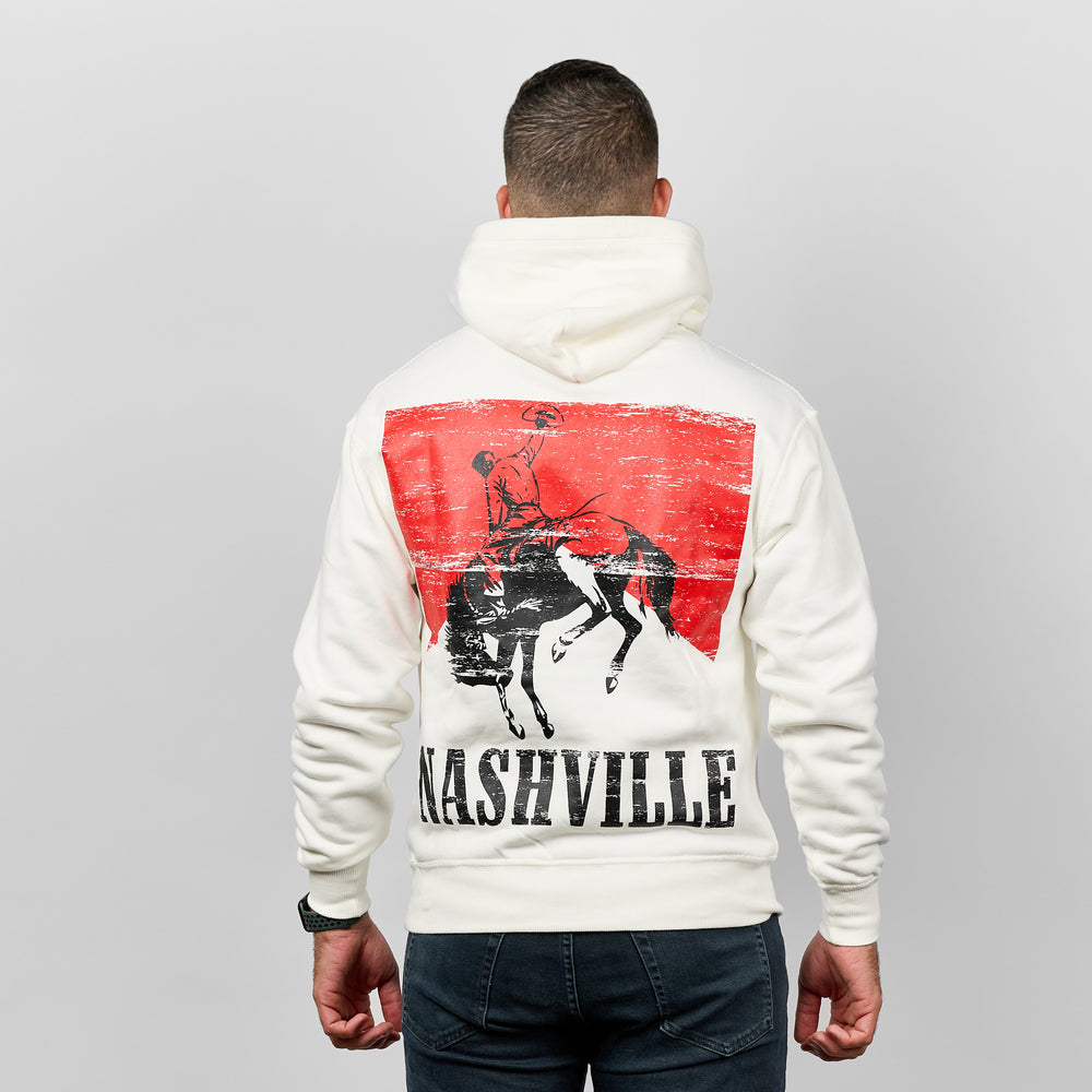 Nashville Buckin' Hoodie [White]