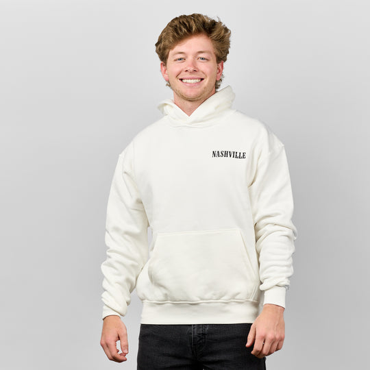 Nashville Buckin' Hoodie [White]
