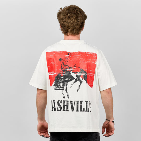 Nashville Buckin' Tee [White]