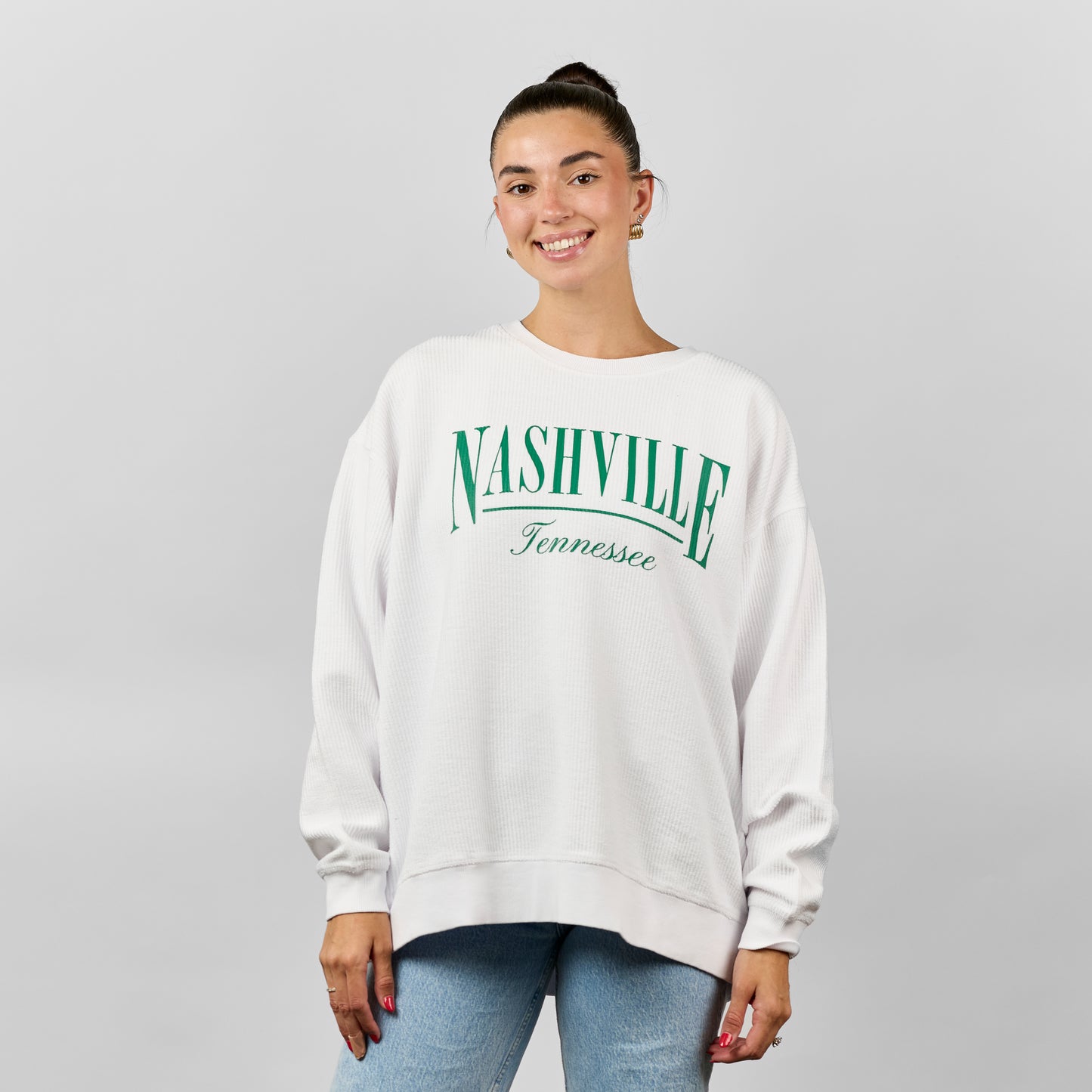 Camden Corded Crew [White/Green]