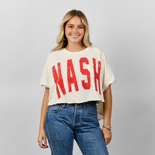 Angela Cropped Pocket Tee [Whip Cream]