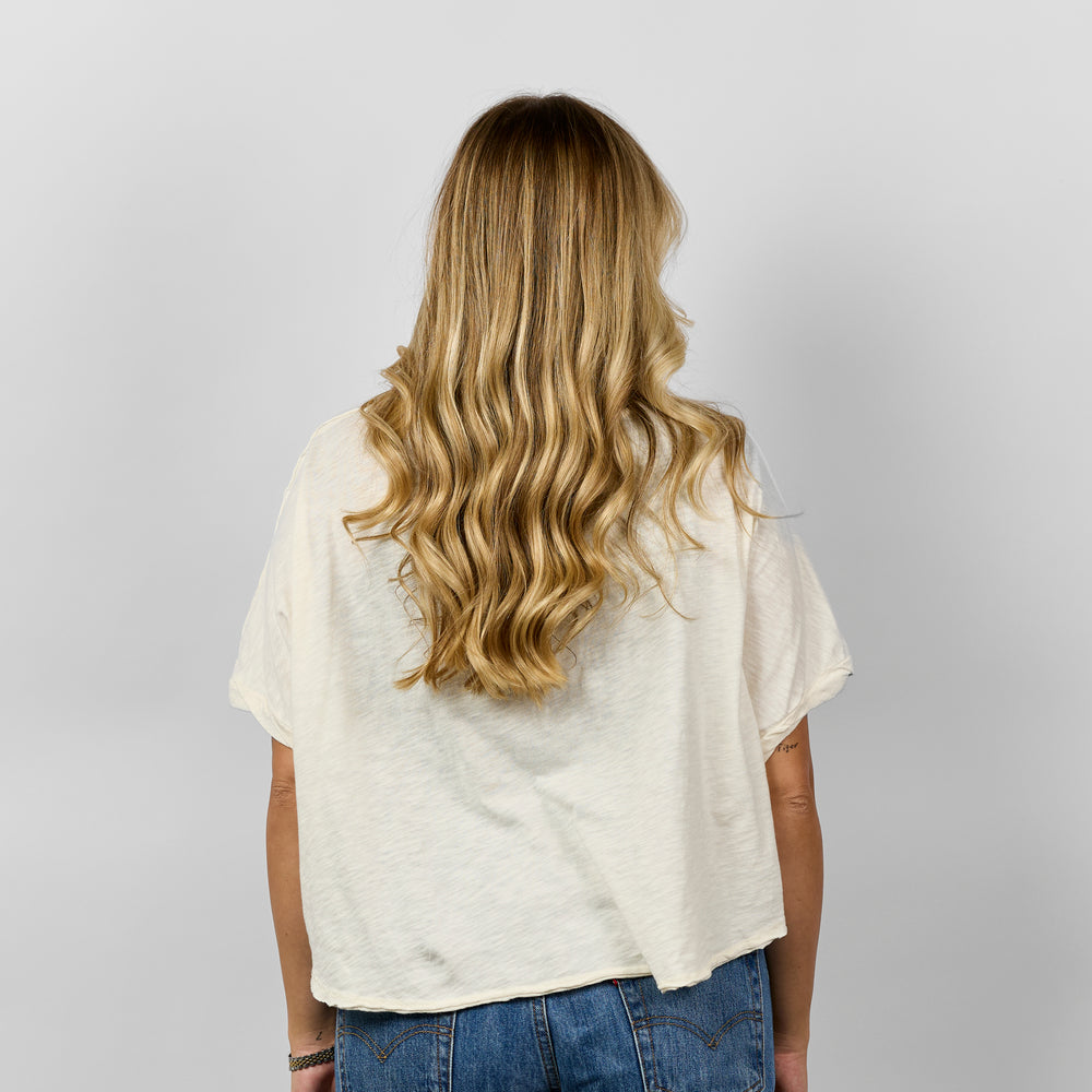 Angela Cropped Pocket Tee [Whip Cream]