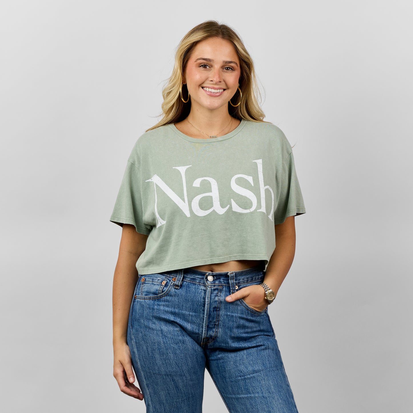 Annabelle Boxy Crop [Sage Green]
