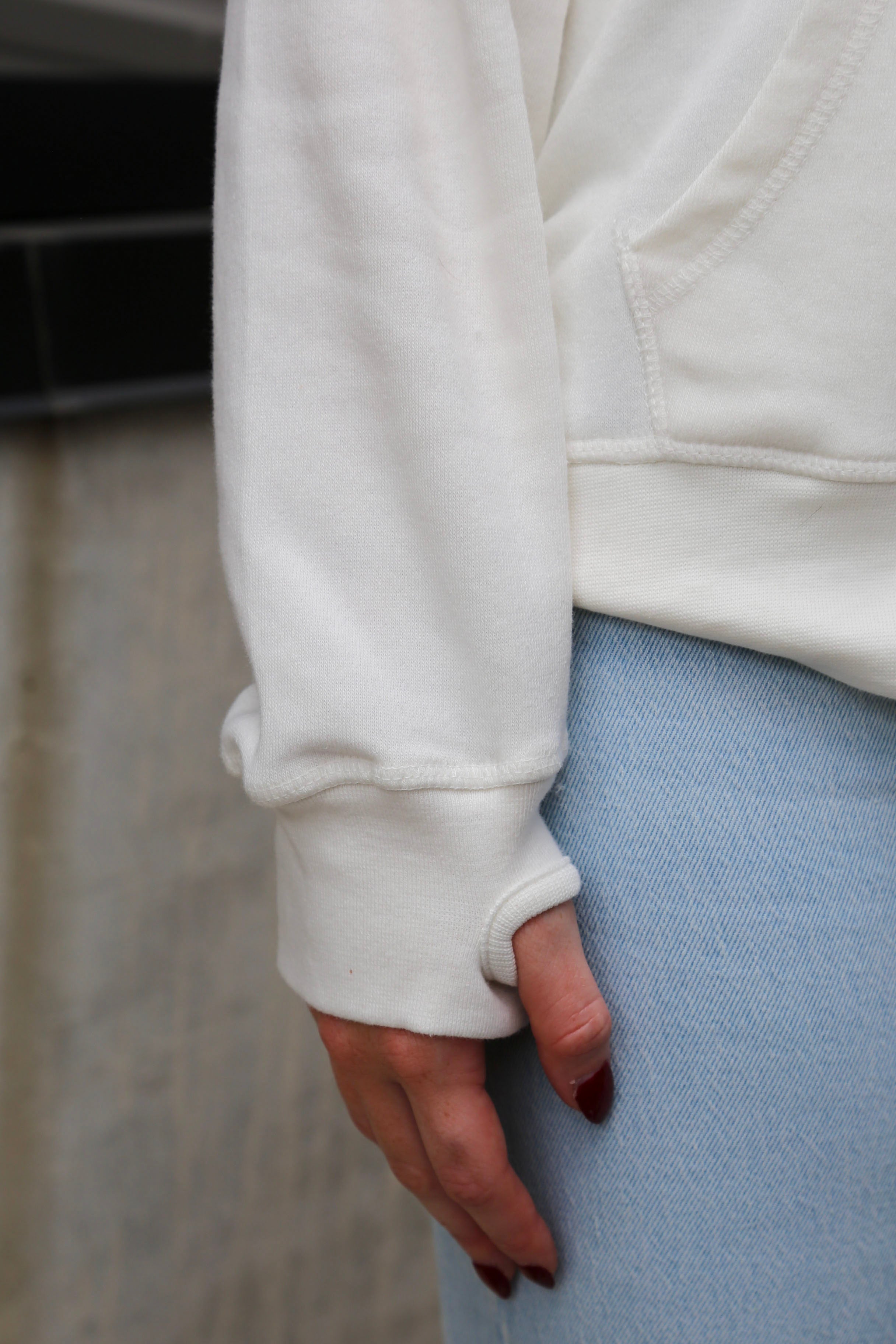 Football Cozy Hoodie [Ivory/Light Blue]
