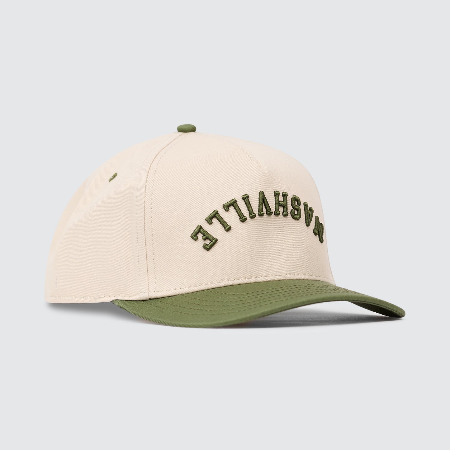 Upside Down Nashville Snapback [Olive/Cream]