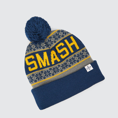 SMASH Chunky Snowflake Beanie [Navy/Gray/Gold]