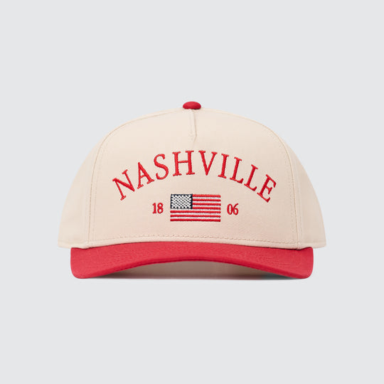 Nashville Flag Snapback [Cream/Red]