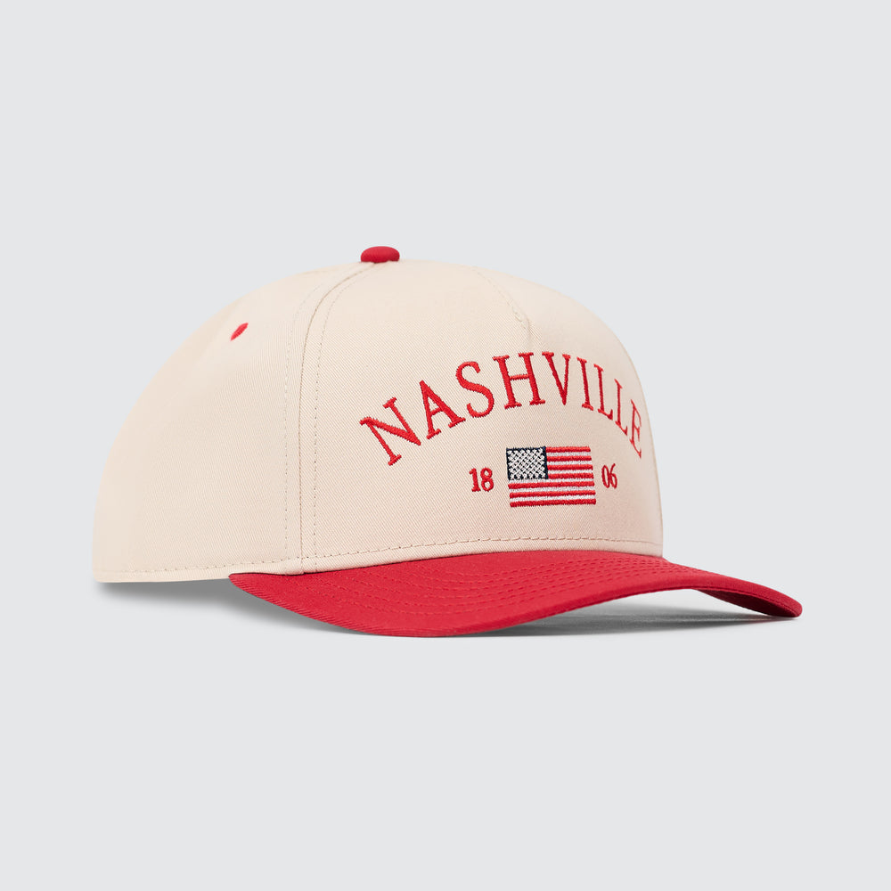 Nashville Flag Snapback [Cream/Red]