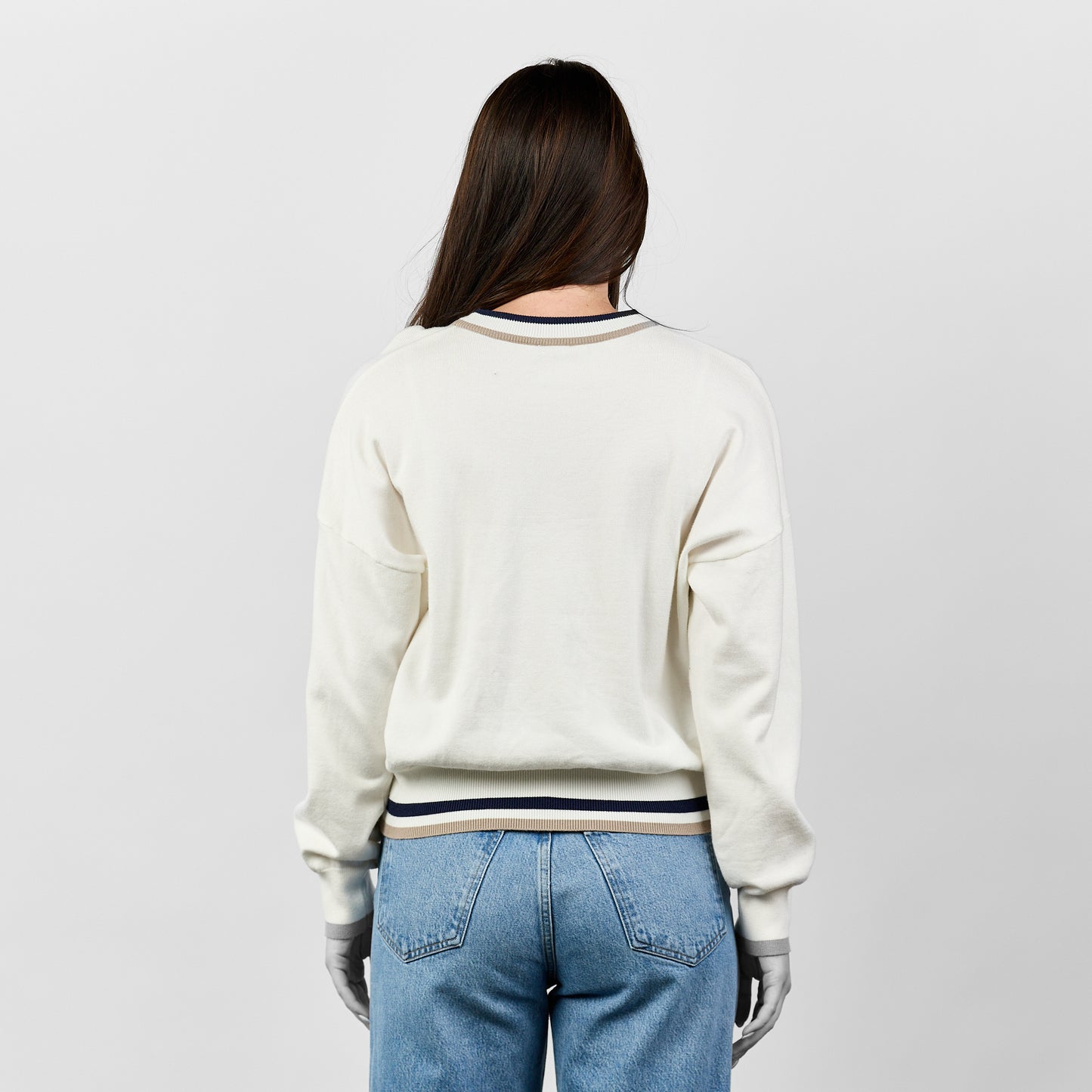 Nashville Knit Sweater [White/Navy]