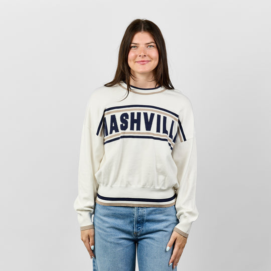 Nashville Knit Sweater [White/Navy]