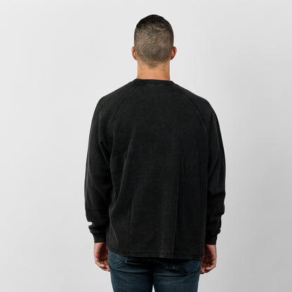 Nashville Raglan Waffle Longsleeve [Black]