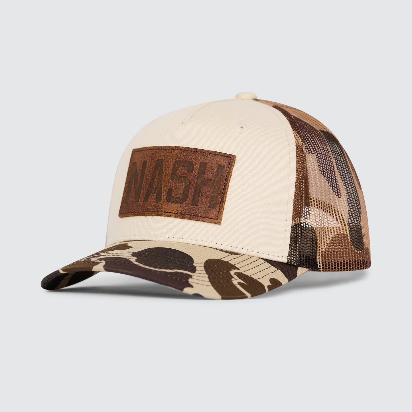 NASH Leather Patch Trucker [Duck Camo]