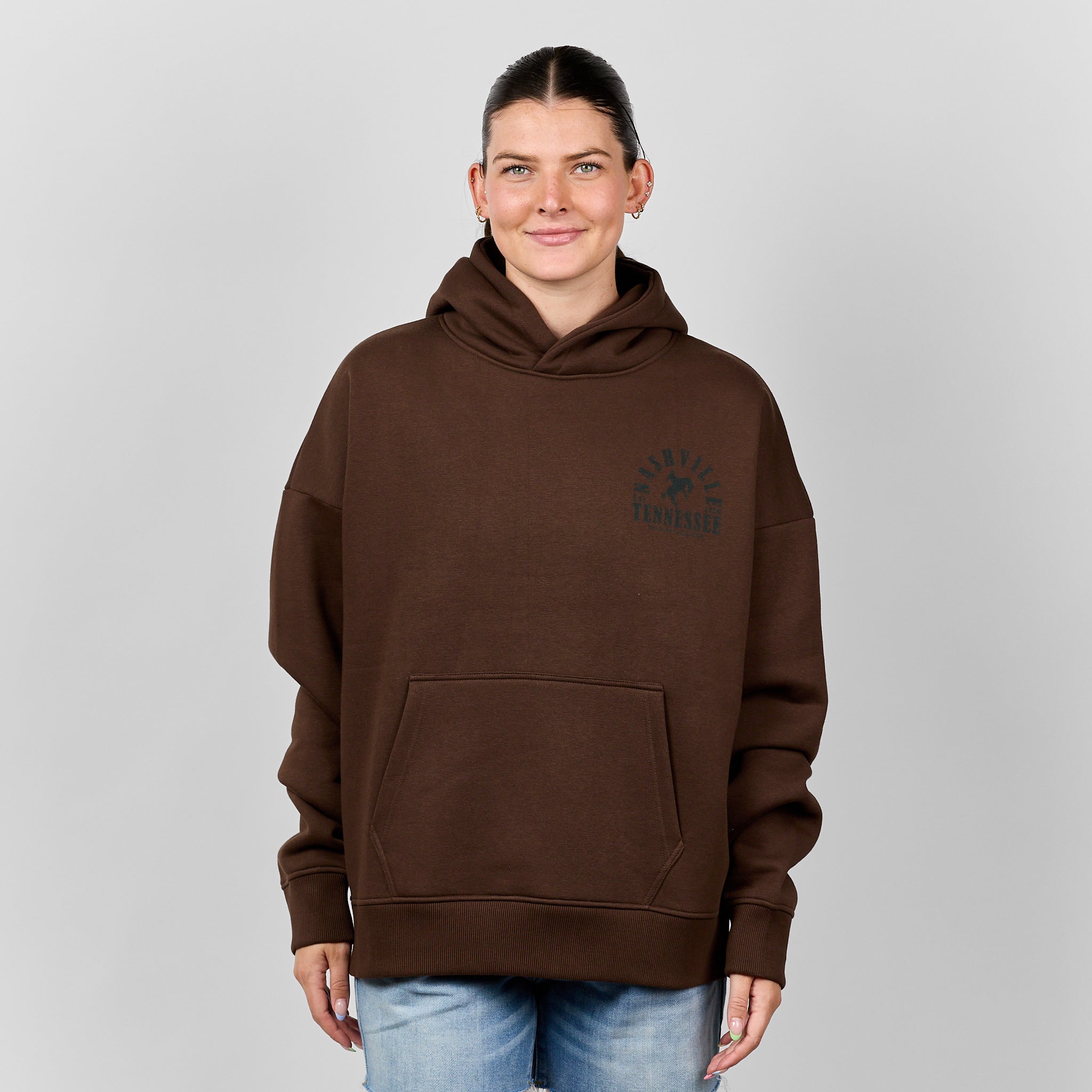w*o様 TREASURE PULSE ON ジップアップフーディー BROWN Zip-up hoodie with ticket for the 