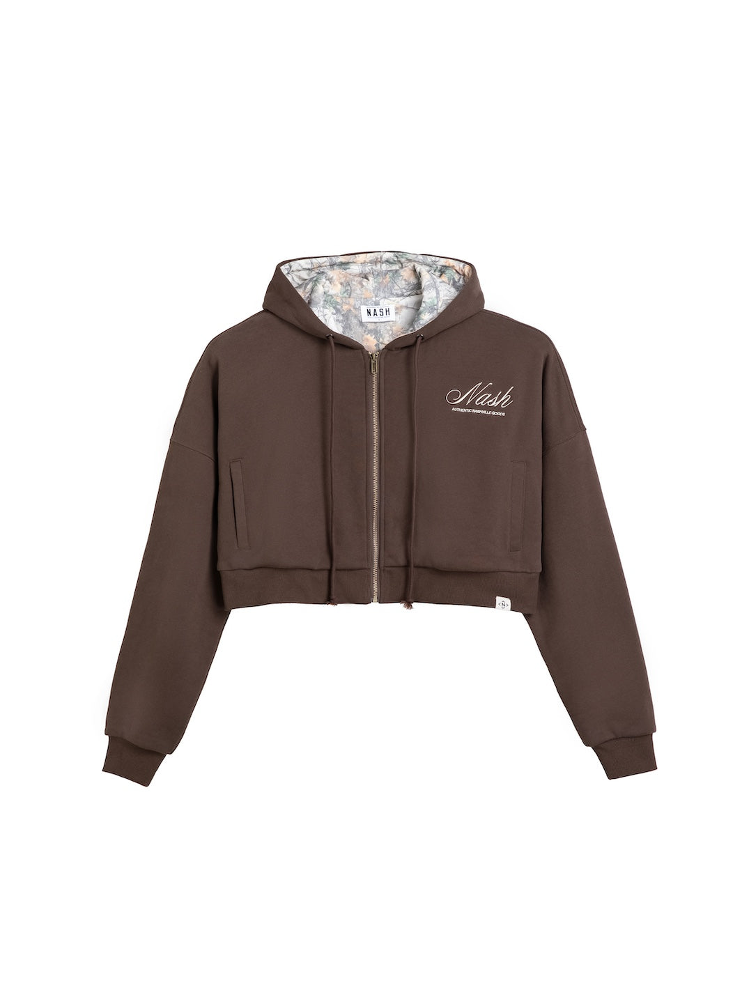 Carrie Cropped Zip Hoodie [Brown]