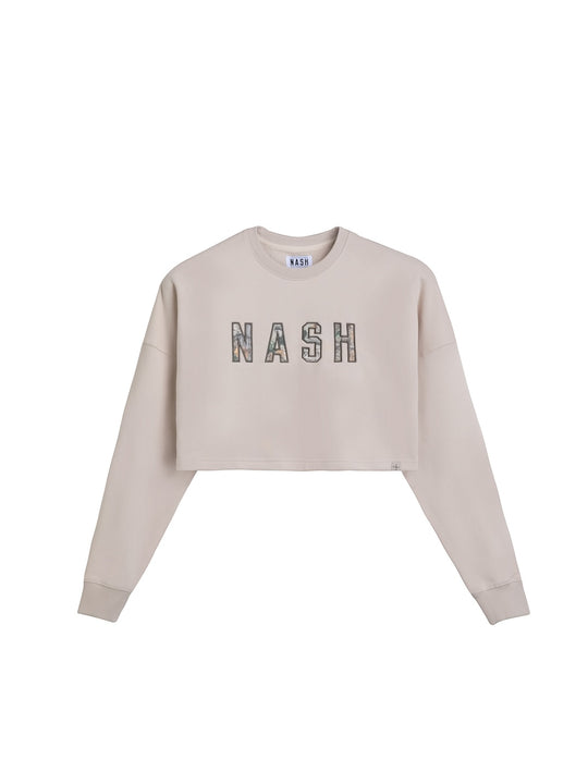 Remi Cropped Crewneck [Cream/Camo]