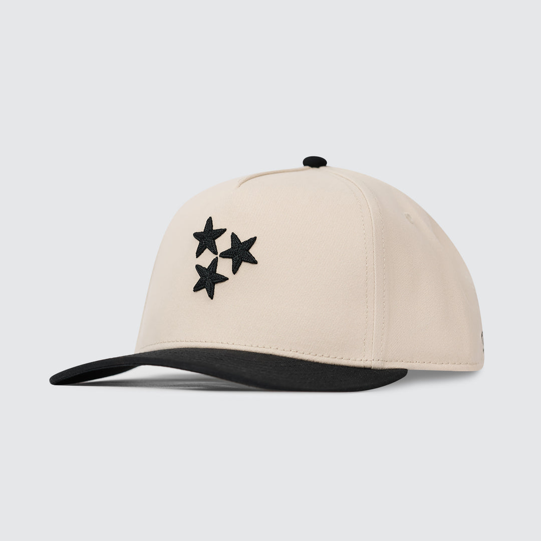TriStar Chain Stitch Snapback [Black/Cream]