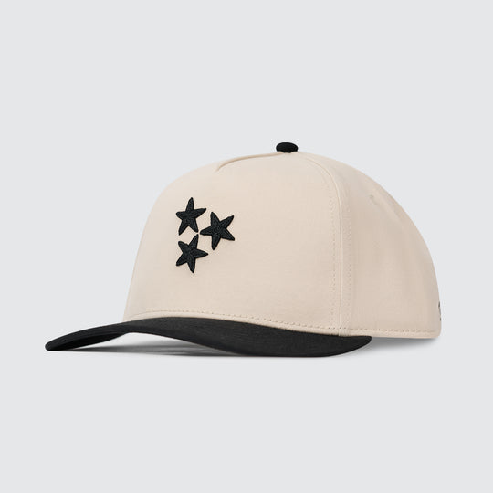 TriStar Chain Stitch Snapback [Black/Cream]